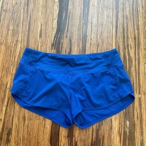Blue Lululemon Speed Up Shorts Size: 6